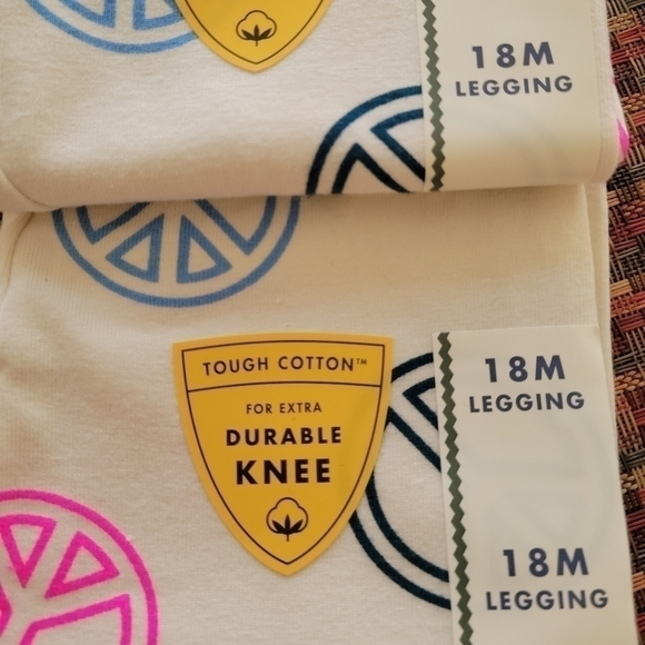 Cat & Jack Leggings 3 Pack 18 Months Peace Sign - Picture 2 of 6